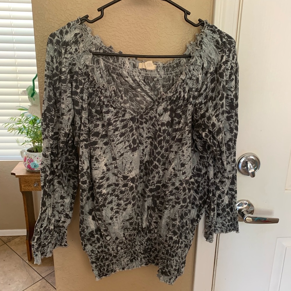 Women’s long sleeve banded bottom top 1X